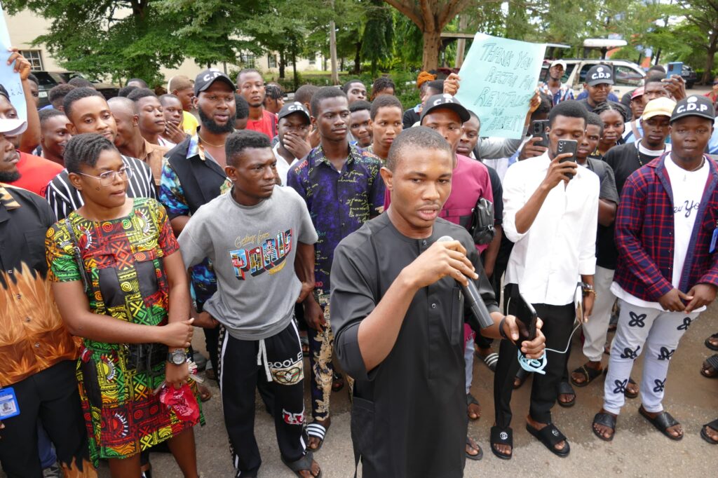 FED POLY OKO STUDENTS MARCH IN SOLIDARITY WITH THE RECTOR, DR. AWUZIE