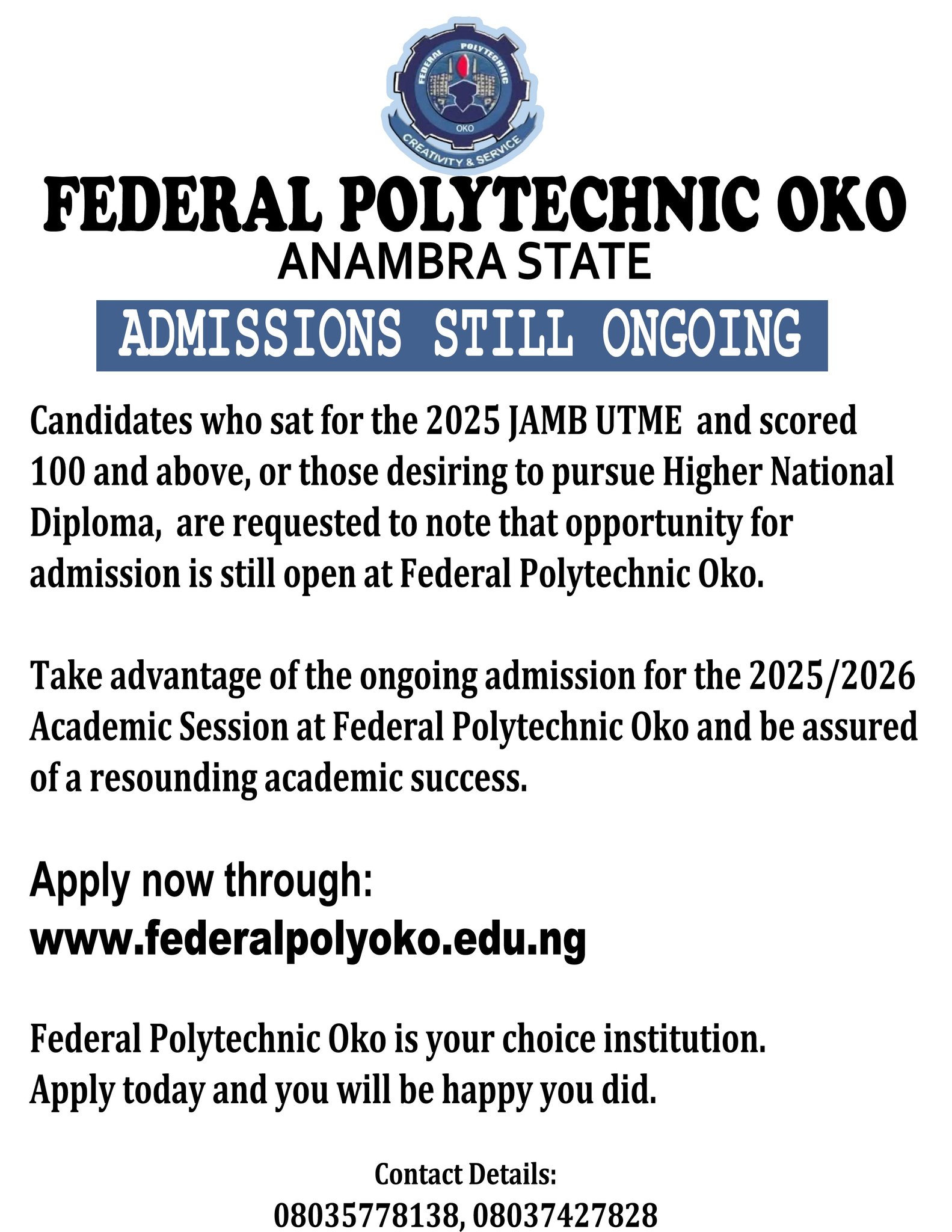 You are currently viewing ADMISSIONS STILL ONGOING